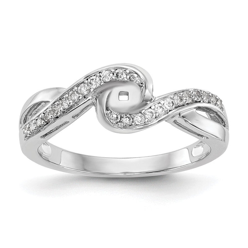 Verlobungsring 14K Weißgold mit Peg-Fassung, Kreuzdesign und simuliertem Diamanten