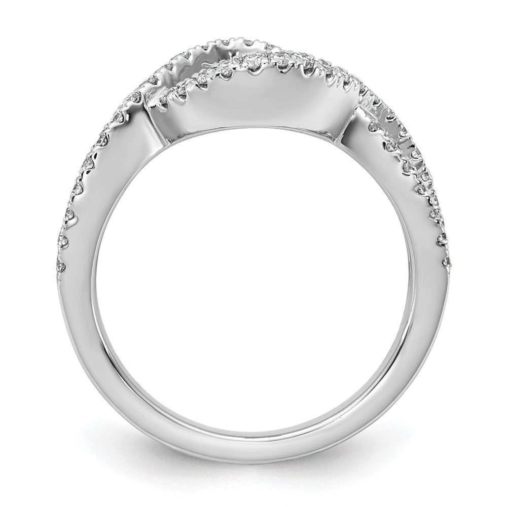 14K Weißgold 0,5 ct. Labor gezüchteter Diamant VS/SI+ G+ Criss-Cross-Krappenfassung Verlobungsring