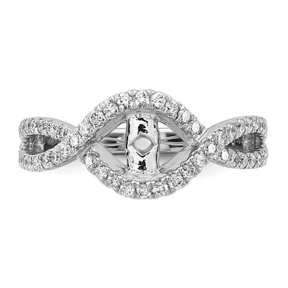 14K Weißgold 0,5 ct. Labor gezüchteter Diamant VS/SI+ G+ Criss-Cross-Krappenfassung Verlobungsring