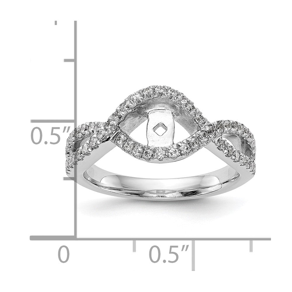 14K Weißgold 0,5 ct. Labor gezüchteter Diamant VS/SI+ G+ Criss-Cross-Krappenfassung Verlobungsring