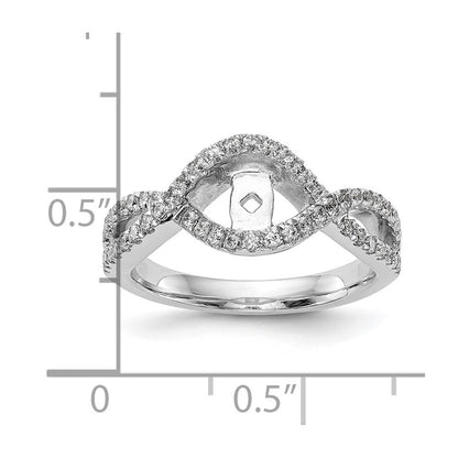 14K Weißgold 0,5 ct. Labor gezüchteter Diamant VS/SI+ G+ Criss-Cross-Krappenfassung Verlobungsring