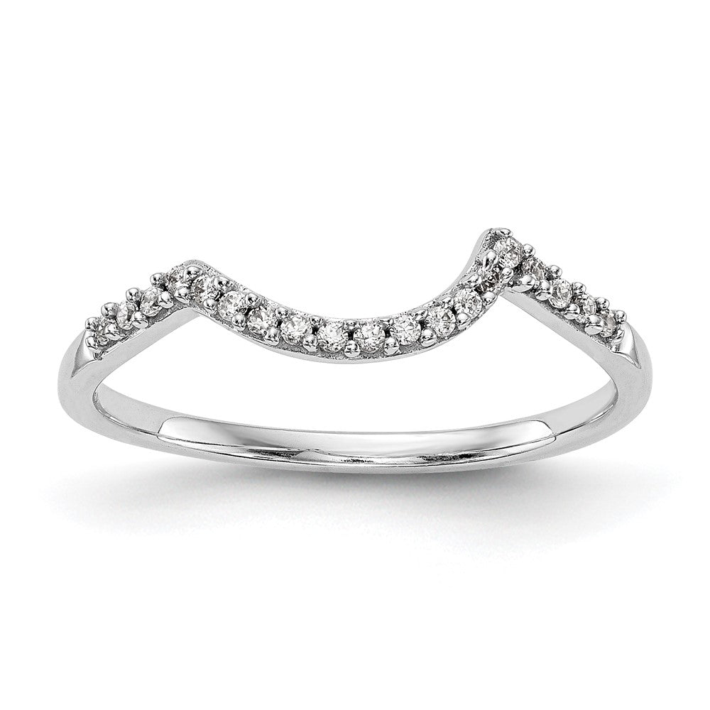 14K Weißgold Ehering für Damen mit natürlichen Diamanten