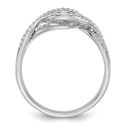 Verlobungsring aus 14K Weißgold mit Diamantsimulant im Bypass-Design in Krappenfassung