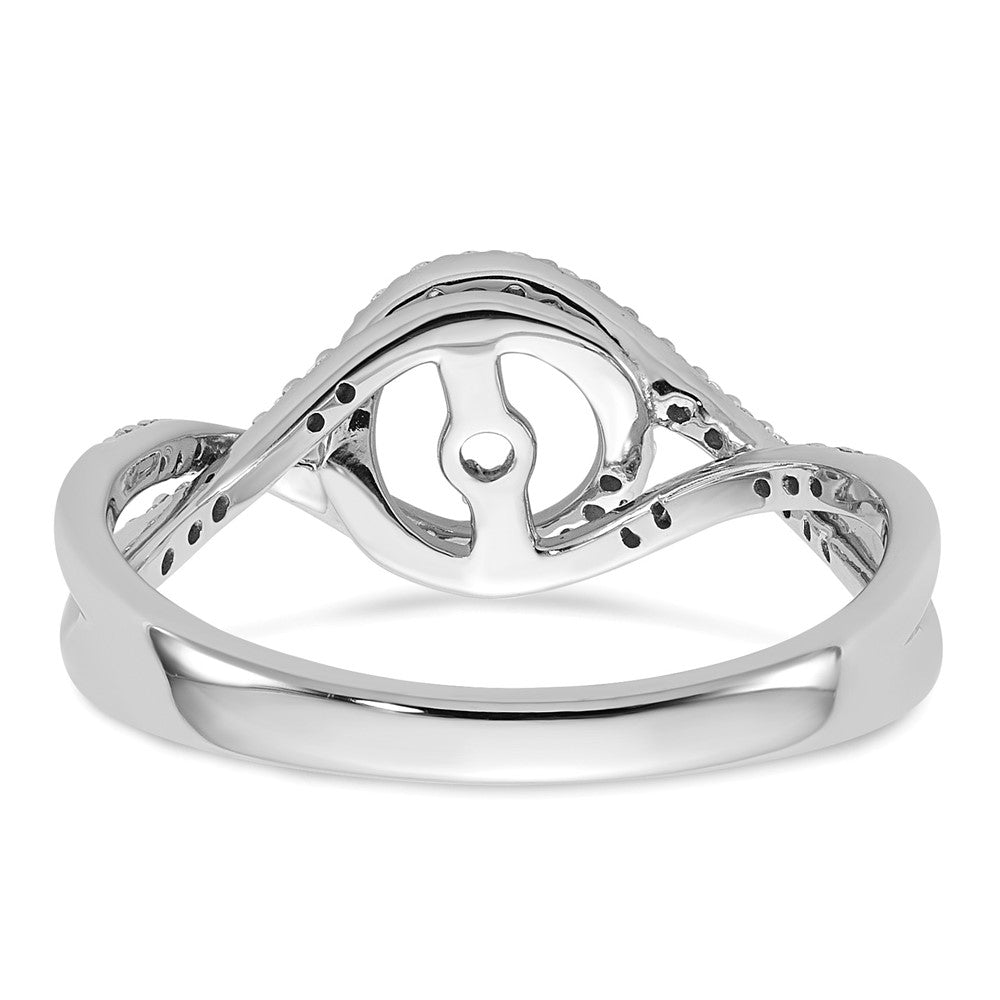Verlobungsring aus 14K Weißgold mit Diamantsimulant im Bypass-Design in Krappenfassung
