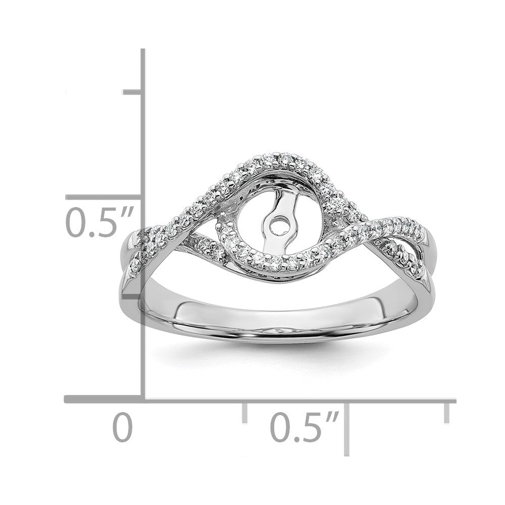 Verlobungsring aus 14K Weißgold mit Diamantsimulant im Bypass-Design in Krappenfassung