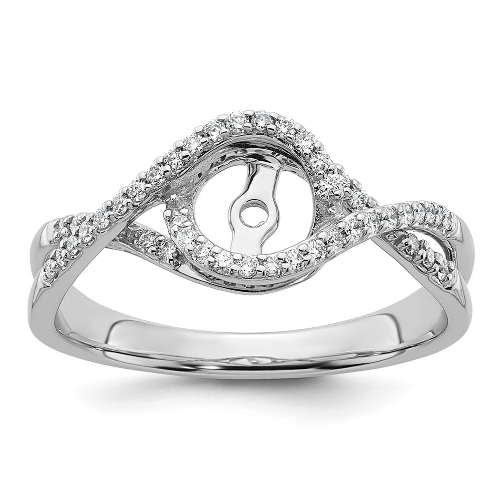 Verlobungsring aus 14K Weißgold mit Diamantsimulant im Bypass-Design in Krappenfassung