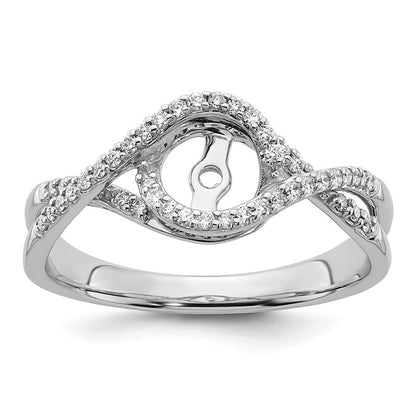 Verlobungsring aus 14K Weißgold mit Diamantsimulant im Bypass-Design in Krappenfassung