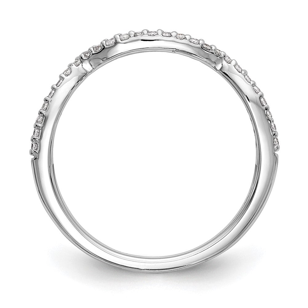 14K Weißgold Ehering mit echten Diamanten