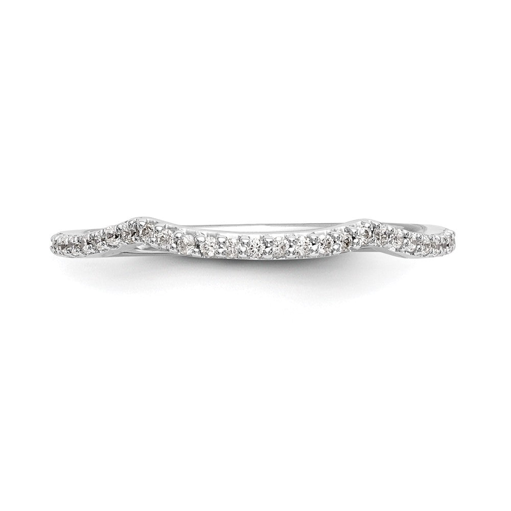 14K Weißgold Ehering mit echten Diamanten