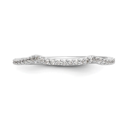 14K Weißgold Ehering mit echten Diamanten