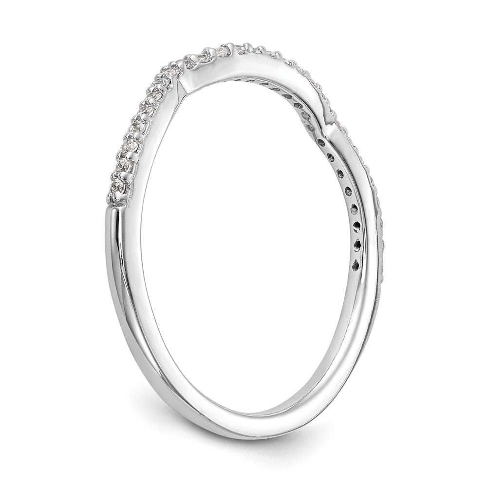 14K Weißgold Ehering mit echten Diamanten