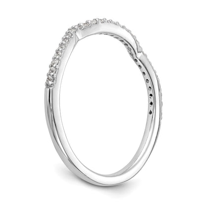 14K Weißgold Ehering mit echten Diamanten