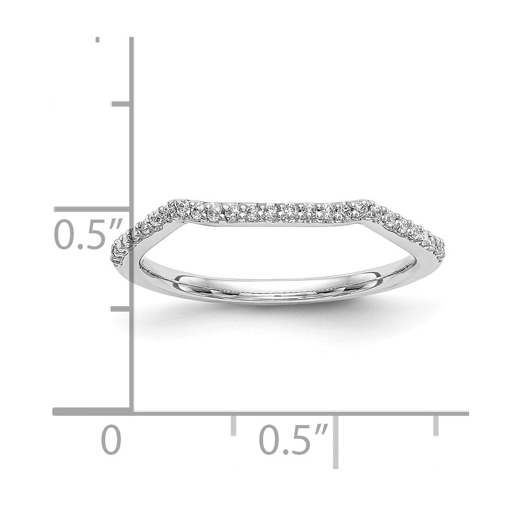 14K Weißgold Ehering mit echten Diamanten