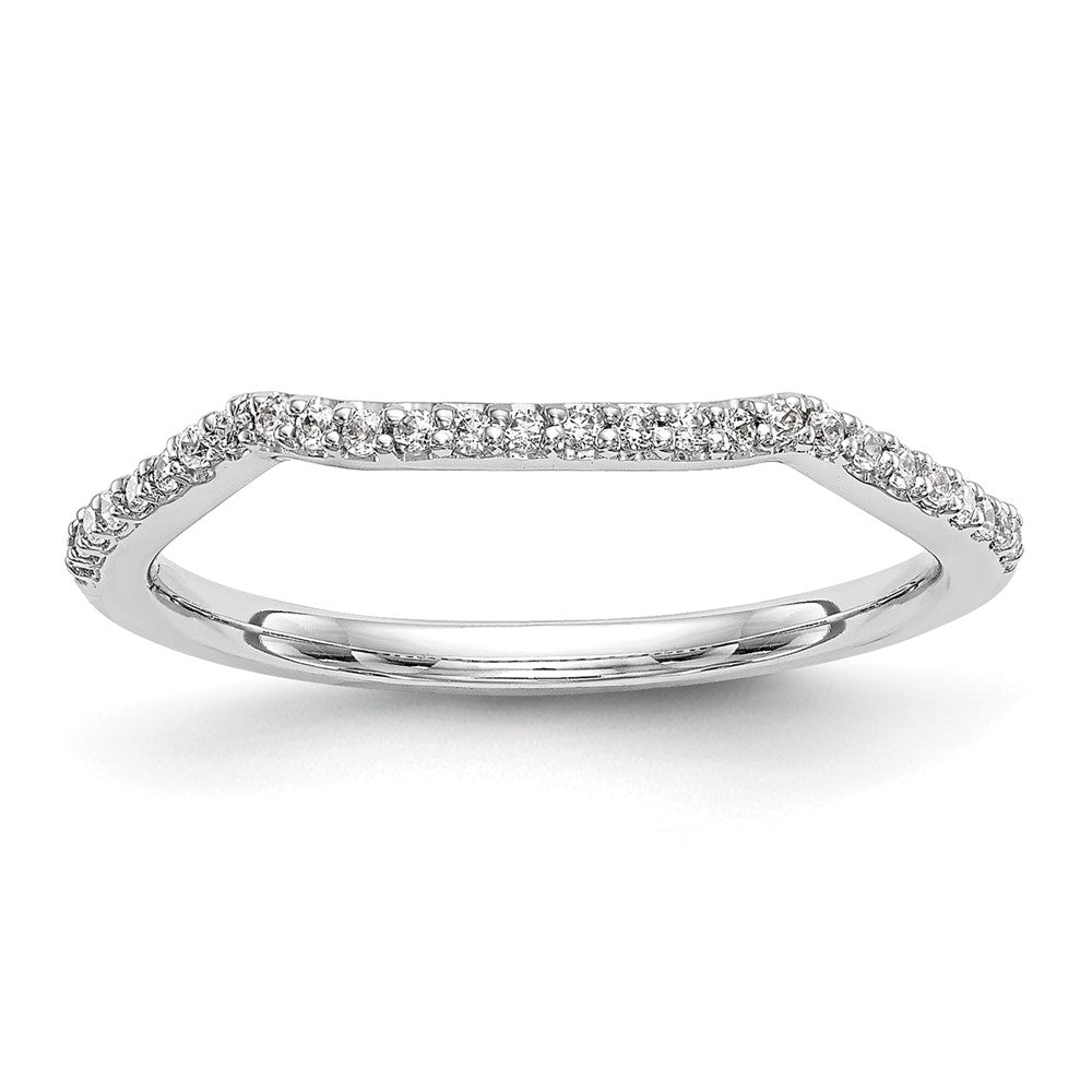 14K Weißgold Ehering mit echten Diamanten