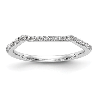 14K Weißgold Ehering mit echten Diamanten
