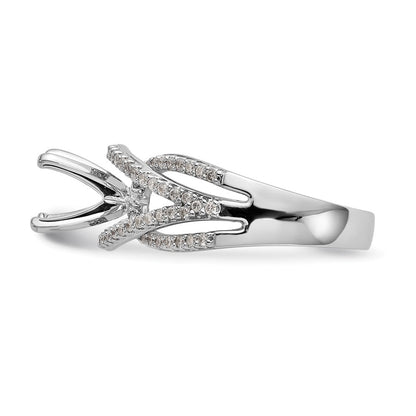 Verlobungsring aus 14 Karat Weißgold mit Krappenfassung und simuliertem Diamanten im Criss-Cross-Design