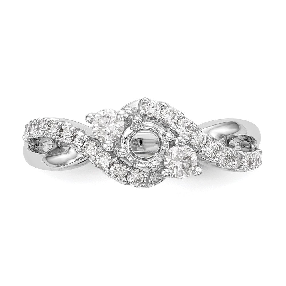 14K Weißgold Verlobungsring mit 0,625 ct. im Rundschliff, im Labor gezüchteten Diamanten VS/SI+ G+ mit Criss-Cross-Design