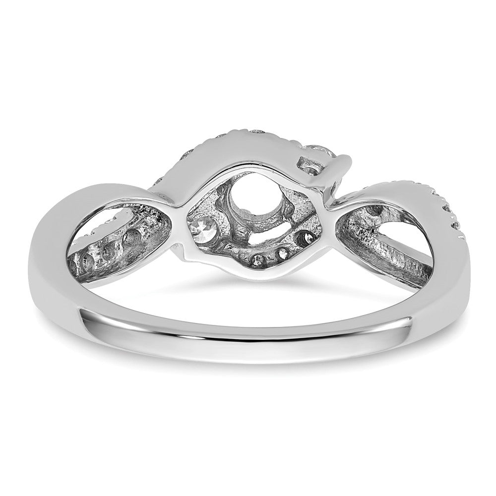 14K Weißgold Verlobungsring mit gekreuztem Design und simulierten Diamanten