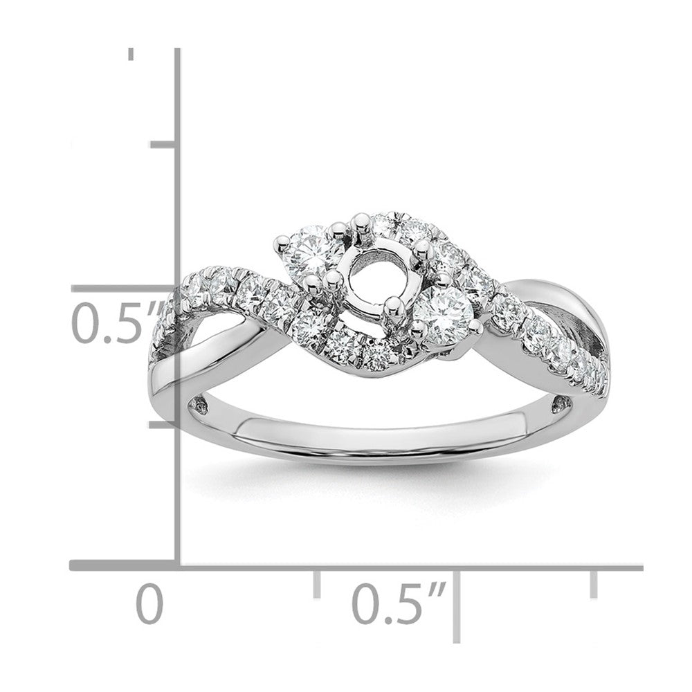 14K Weißgold Verlobungsring mit 0,625 ct. im Rundschliff, im Labor gezüchteten Diamanten VS/SI+ G+ mit Criss-Cross-Design