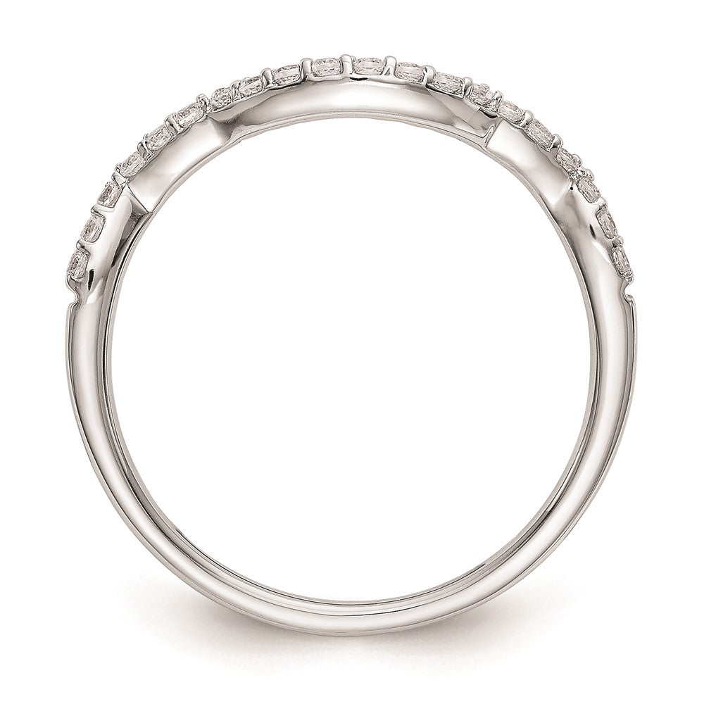 14K Weißgold Diamant-Ehering, konturiert