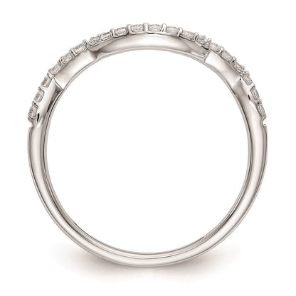 14K Weißgold Diamant-Ehering, konturiert
