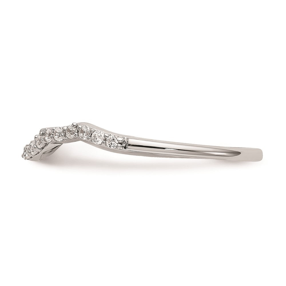 14K Weißgold Diamant-Ehering, konturiert