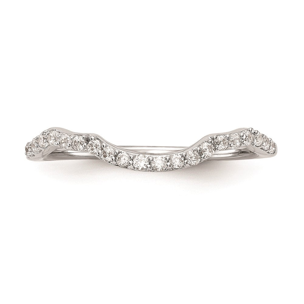 14K Weißgold Diamant-Ehering, konturiert