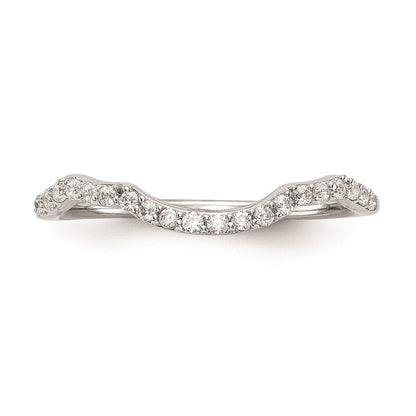 14K Weißgold Diamant-Ehering, konturiert