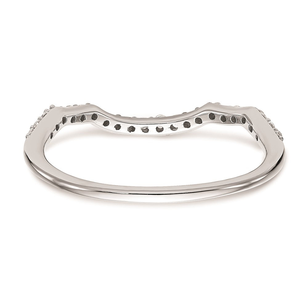 14K Weißgold Diamant-Ehering, konturiert