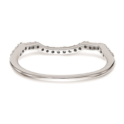 14K Weißgold Diamant-Ehering, konturiert