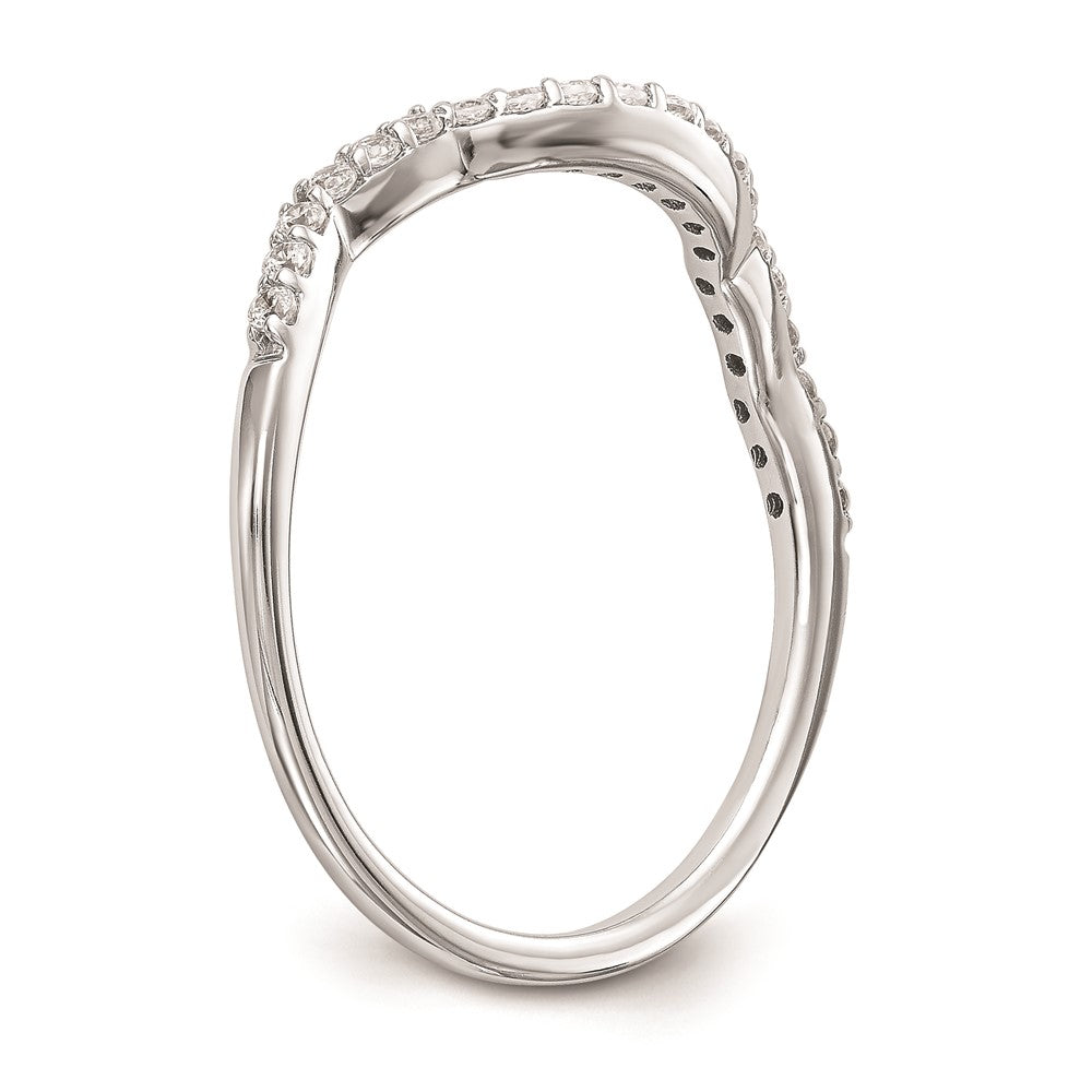 14K Weißgold Diamant-Ehering, konturiert