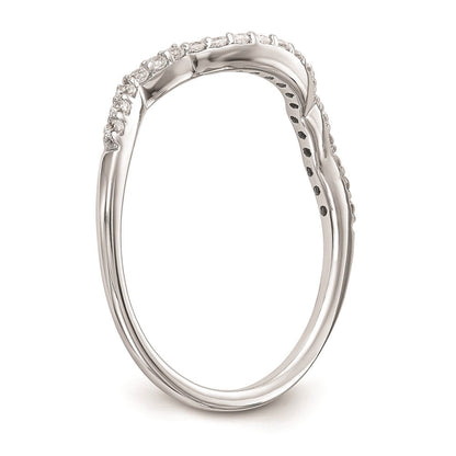 14K Weißgold Diamant-Ehering, konturiert