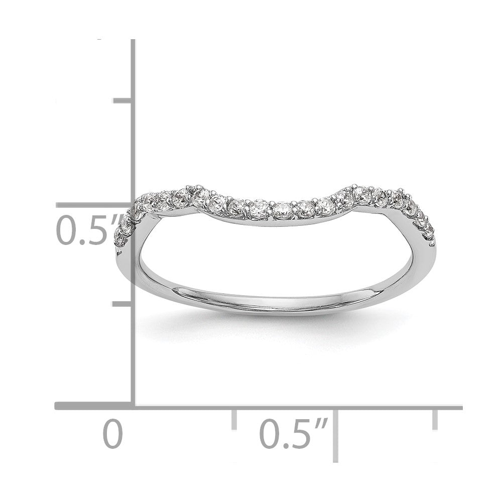 14K Weißgold Diamant-Ehering, konturiert