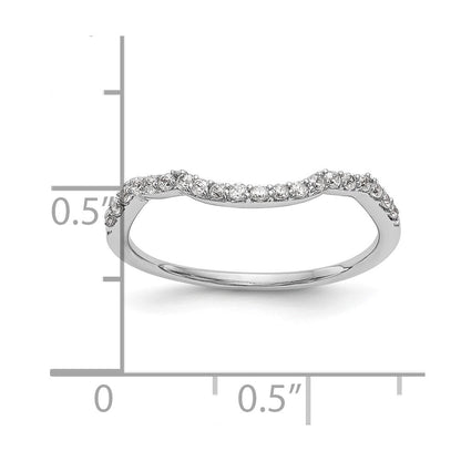 14K Weißgold Diamant-Ehering, konturiert