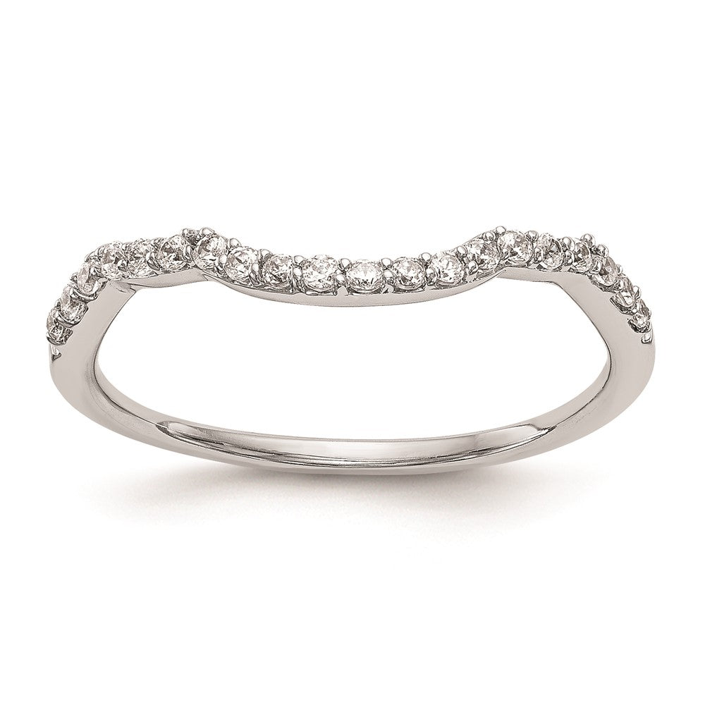 14K Weißgold Diamant-Ehering, konturiert