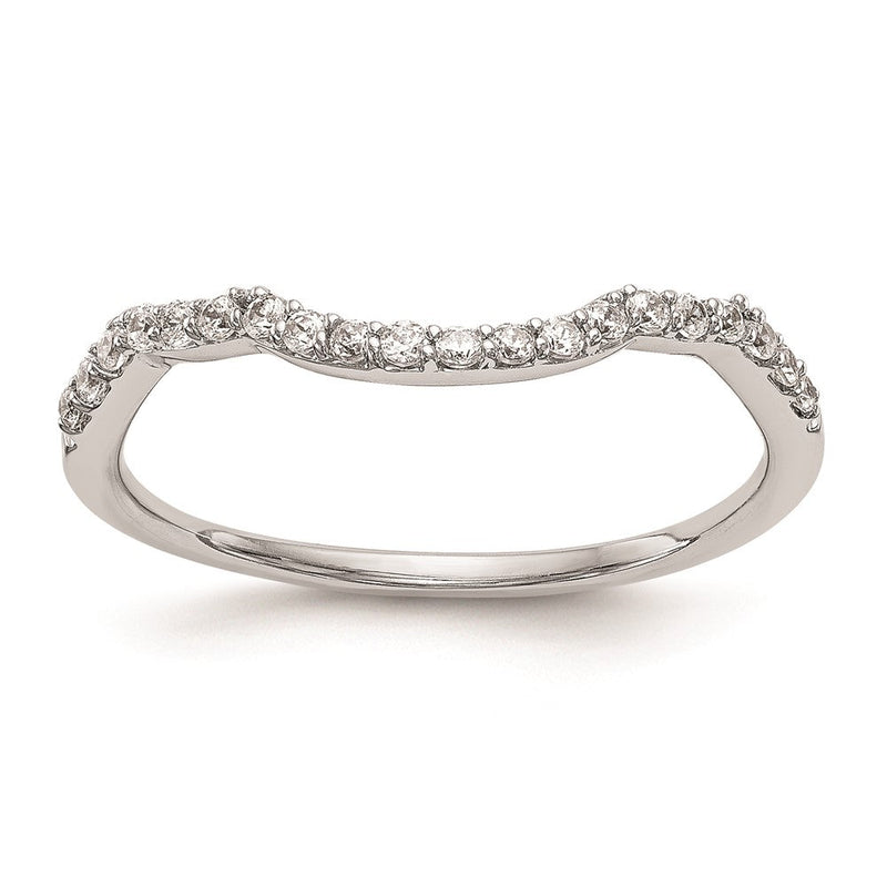 14K Weißgold Diamant-Ehering, konturiert