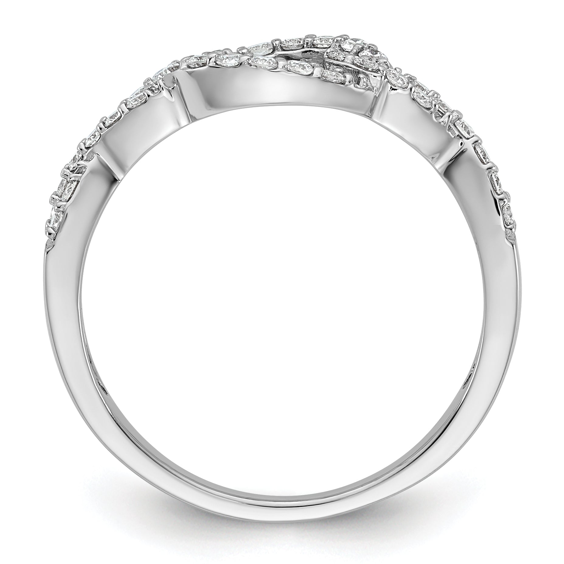 14K Weißgold Verlobungsring mit Krappenfassung und simulierten Diamanten