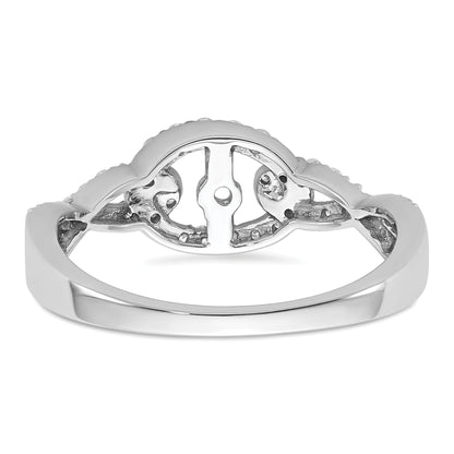 14K Weißgold Verlobungsring mit Krappenfassung und simulierten Diamanten