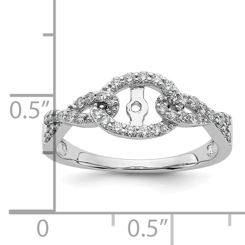 14K Weißgold Verlobungsring mit Krappenfassung und simulierten Diamanten