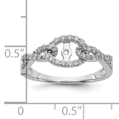 14K Weißgold Verlobungsring mit Krappenfassung und simulierten Diamanten