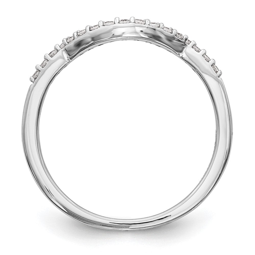 14K Weißgold Ehering mit natürlichen Diamanten, konturiert