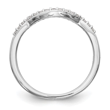 14K Weißgold Ehering mit natürlichen Diamanten, konturiert