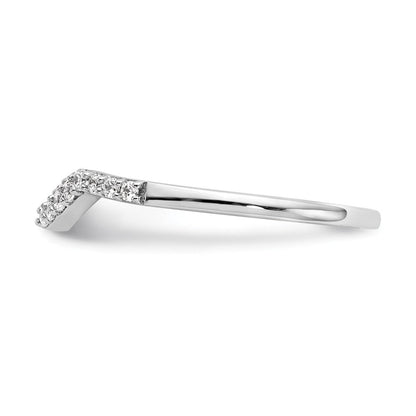 14K Weißgold Ehering mit natürlichen Diamanten, konturiert
