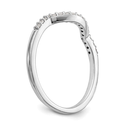 14K Weißgold Ehering mit natürlichen Diamanten, konturiert