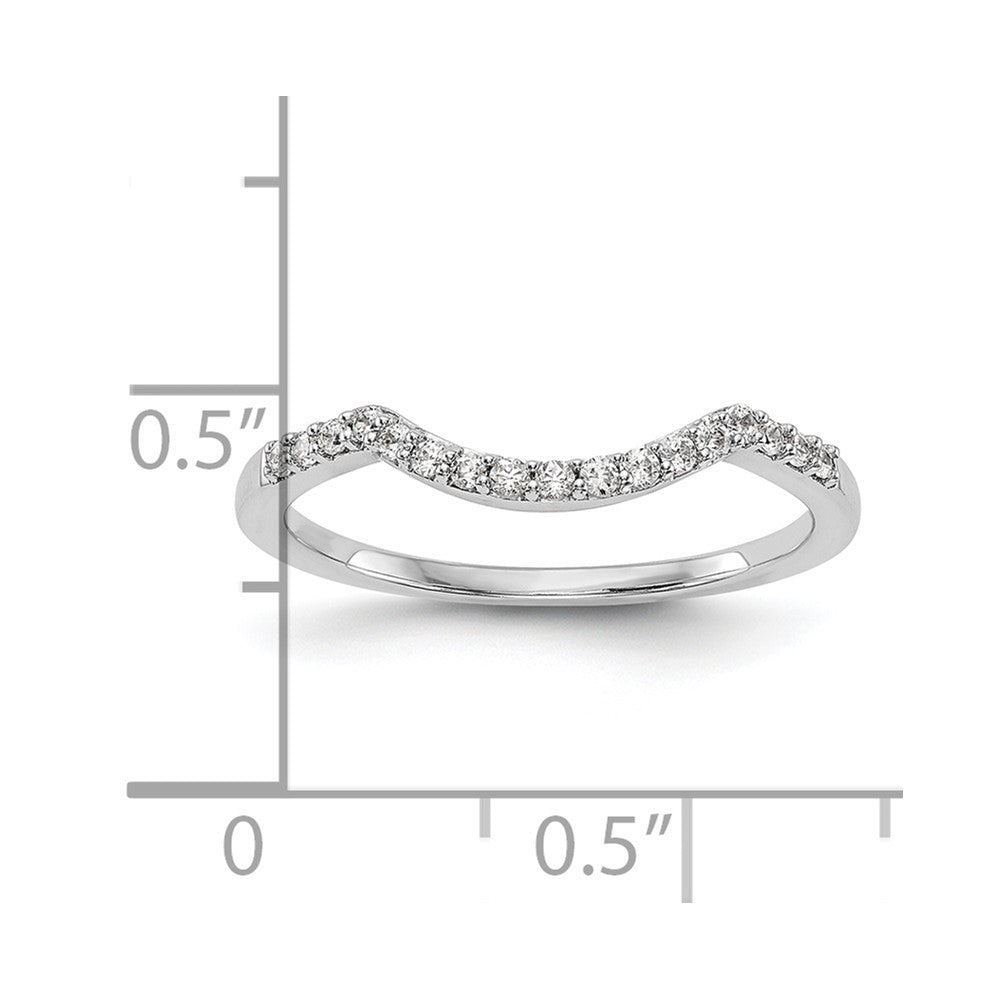 14K Weißgold Ehering mit natürlichen Diamanten, konturiert