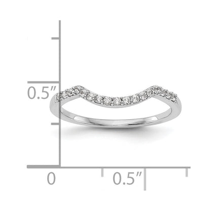 14K Weißgold Ehering mit natürlichen Diamanten, konturiert