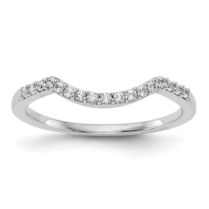 14K Weißgold Ehering mit natürlichen Diamanten, konturiert