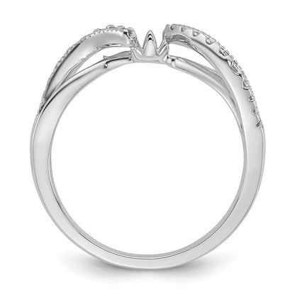 14K Weißgold Verlobungsring mit 0,16 ct. laborgezüchteten Diamanten VS/SI+ G+ in Krappenfassung