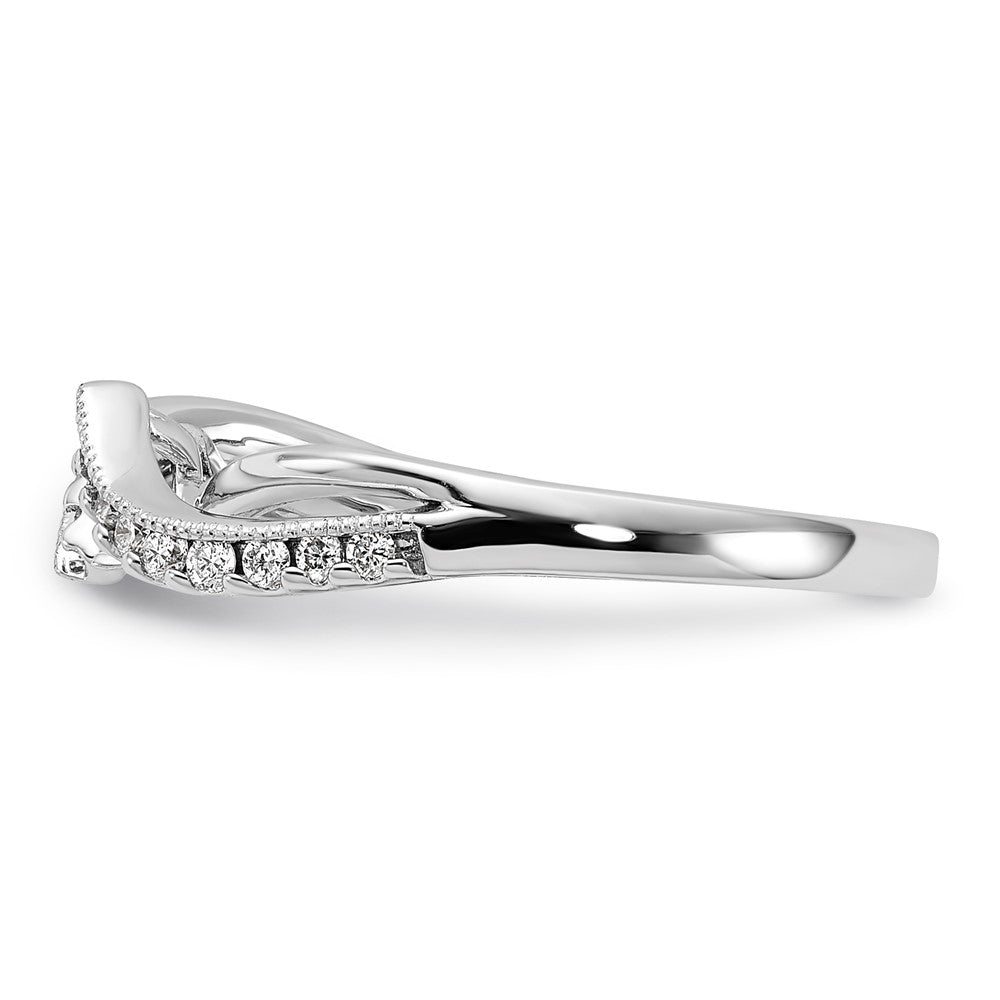 14K Weißgold Verlobungsring mit 0,16 ct. laborgezüchteten Diamanten VS/SI+ G+ in Krappenfassung