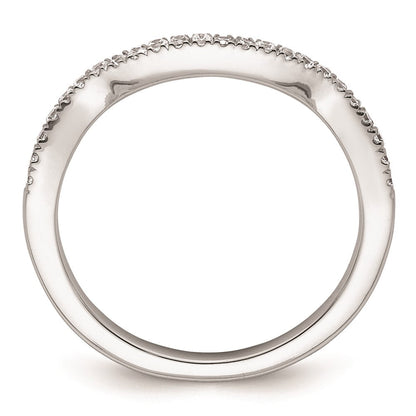 14K Weißgold Ehering mit natürlichen Diamanten, konturiertes Design